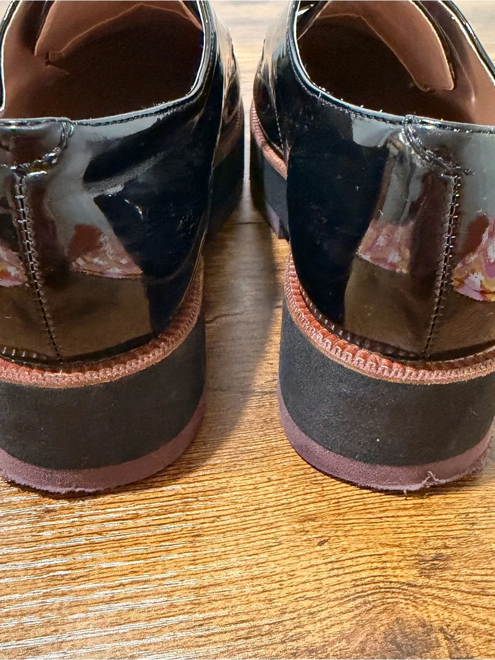 Women’s Kensie  Black Patent Platform Lace-Up Oxfords Size 9